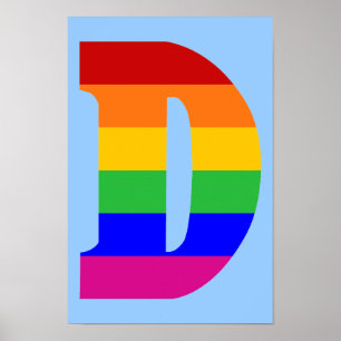 Póster Letra arco iris D