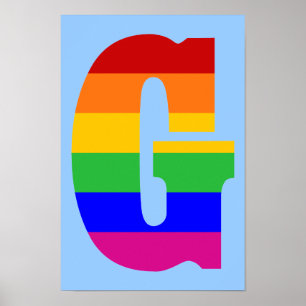 Póster Letra arco iris G