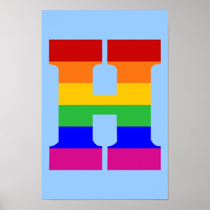 Póster Letra arco iris H