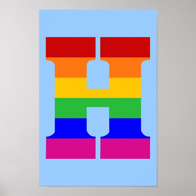Póster Letra arco iris H (Frente)