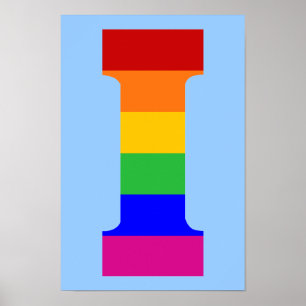 Póster Letra arco iris I