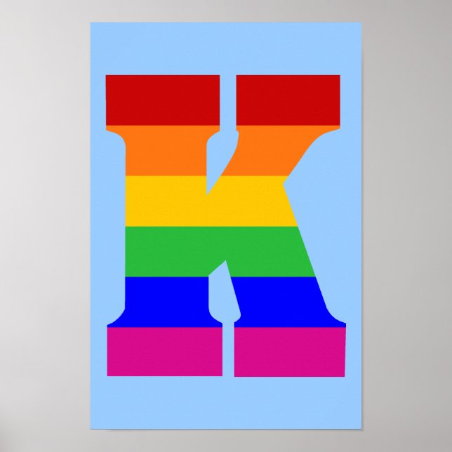 Póster Letra arco iris k (Frente)