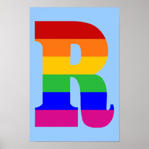 Póster Letra arco iris R