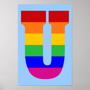 Póster Letra arco iris U