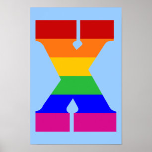 Póster Letra arco iris X