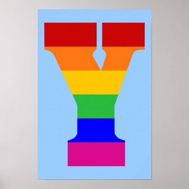 Póster Letra arco iris Y (Frente)