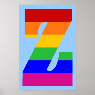 Póster Letra Arcoíris Z