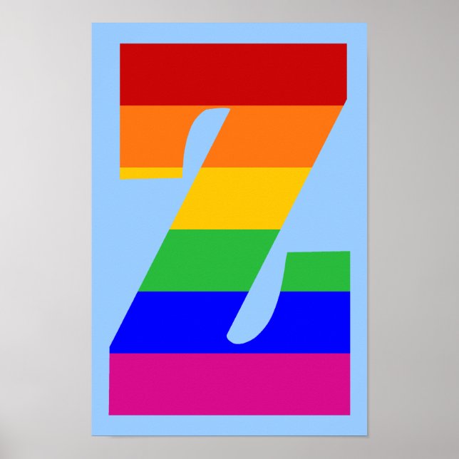 Póster Letra Arcoíris Z (Frente)
