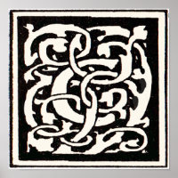 Letra Art Nouveau del Monograma C de la cosecha de