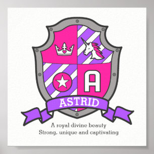 Póster Letra astrid un nombre que significa princesa unic