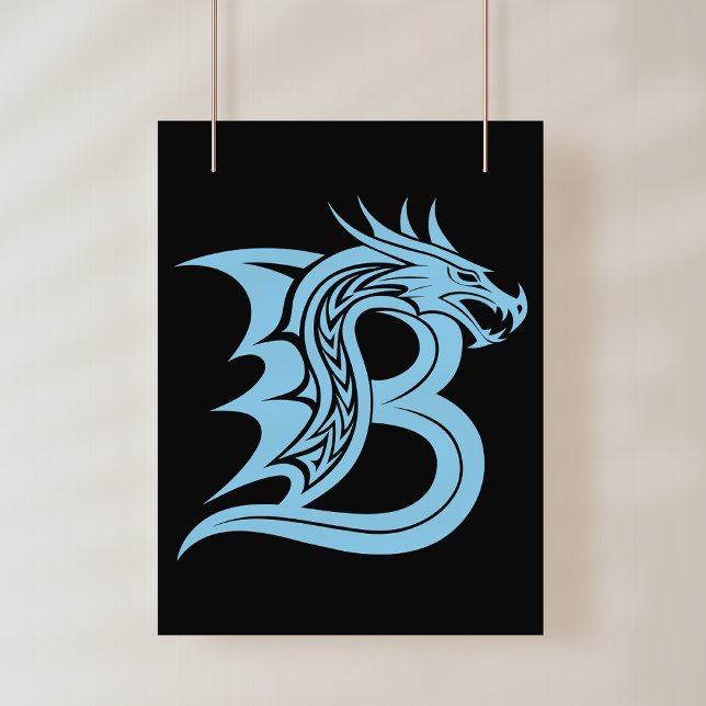 Póster Letra B de estilo dragón, alfabeto de dragón, mono (Subido por el creador)