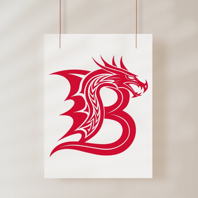 Póster Letra B de estilo dragón, alfabeto de dragón, mono (Subido por el creador)