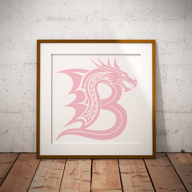 Póster Letra B de estilo dragón, alfabeto de dragón, mono (Subido por el creador)