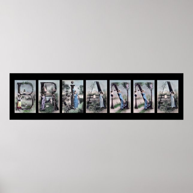 Póster Letra BRIANNA Alphabet Name Art (Frente)