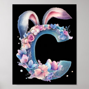 Póster Letra C Con Orejas Confitadas Adoradas Con Pastel