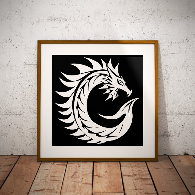 Póster Letra C de estilo dragón, alfabeto de dragón, mono (Subido por el creador)