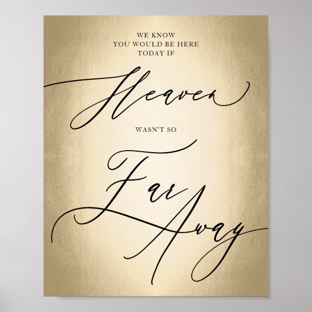 Póster Letra Caligráfica el Cielo Está Lejos Letrero de B (Frente)