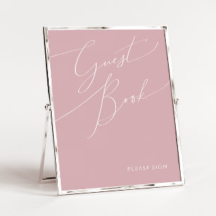 Póster Letra Caprichosa   Libro de Firmas Dusty Rose