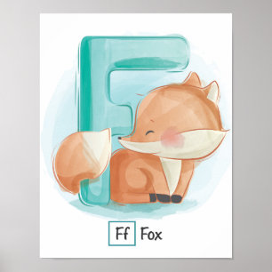 Póster Letra caprichosa minúscula de Poster Fox