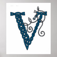 Letra celta V impresa