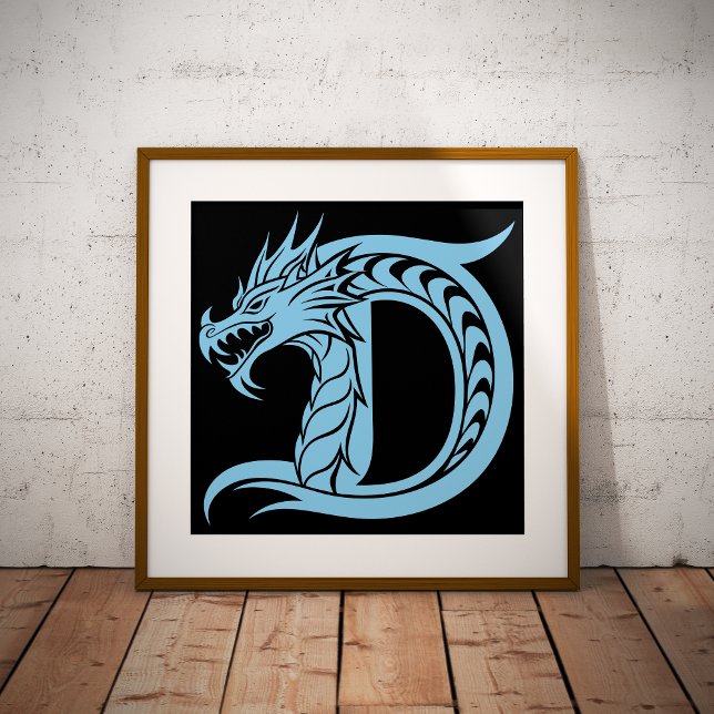 Póster Letra D de estilo dragón, alfabeto de dragón, mono (Subido por el creador)