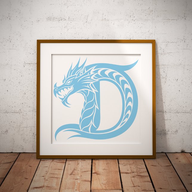 Póster Letra D de estilo dragón, alfabeto de dragón, mono (Subido por el creador)