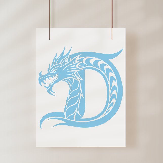 Póster Letra D de estilo dragón, alfabeto de dragón, mono (Subido por el creador)
