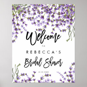 Póster letra de bienvenida para ducha de novia con flores