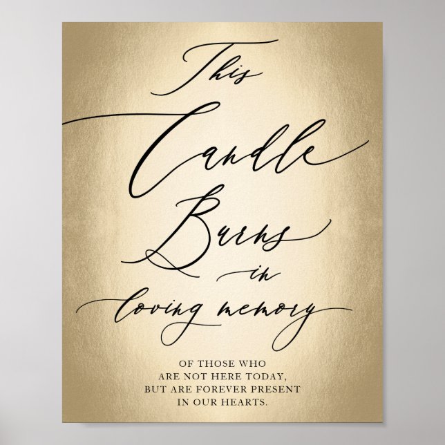 Póster Letra de Caligrafía en Memoria de Querido Esposo L (Frente)