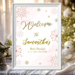 Póster letra de cartel de bienvenida para baby shower cop