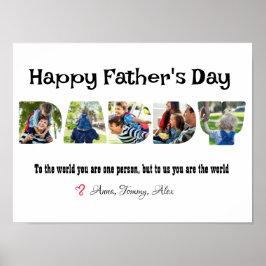 Póster Letra de Collage de fotos de papá del día del padr