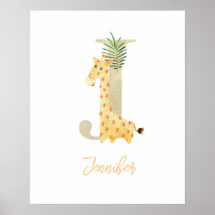 Póster Letra de color de agua J