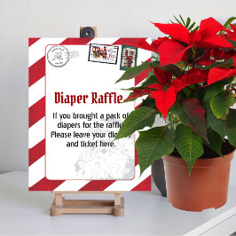 Póster Letra de Diaper Raffle Santa posteada del Polo Nor