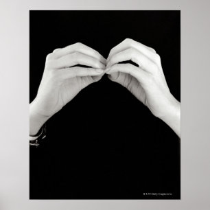 Póster Letra de firma b del hombre en lenguaje de signos