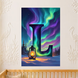 Póster Letra de Guardería L Nombre Linterna de las Luces
