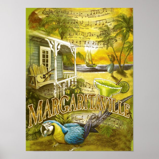 Póster letra de jimmy buffett (Frente)