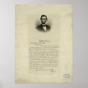 Póster Letra de la guerra civil de Abraham Lincoln a