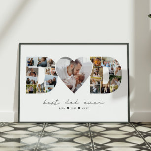 Póster Letra de papá recorte 23 regalo de Collage de foto