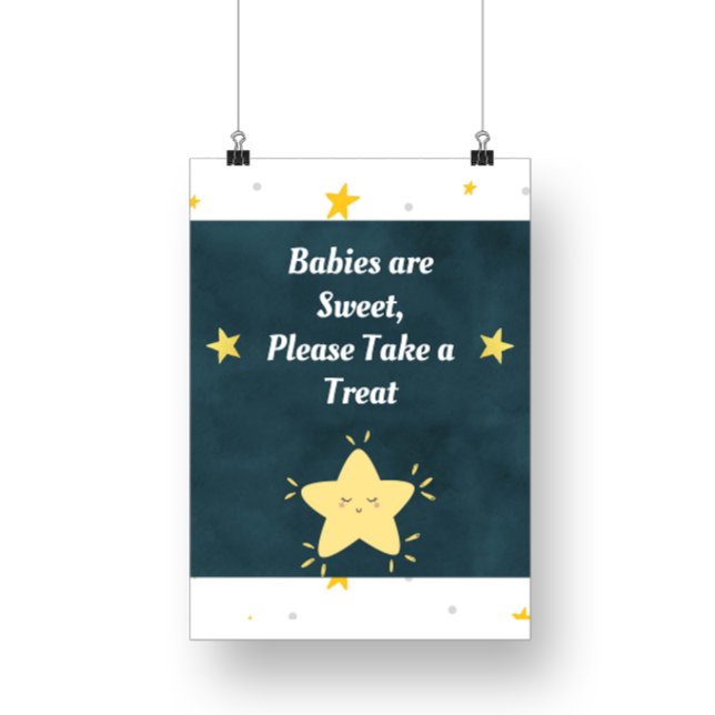 Póster Letra de Twinkle Twinkle para Baby Shower (Subido por el creador)
