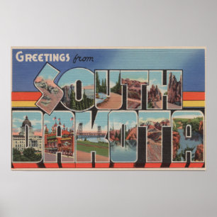 Póster Letra del sur ScenesSouth Dakota de DakotaLarge