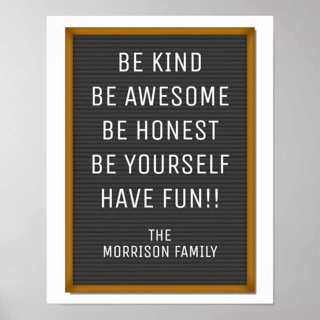 Póster Letra divertida felina a bordo del texto de su Per (Frente)