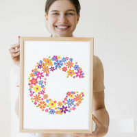 Letra floral C de las flores monogramo