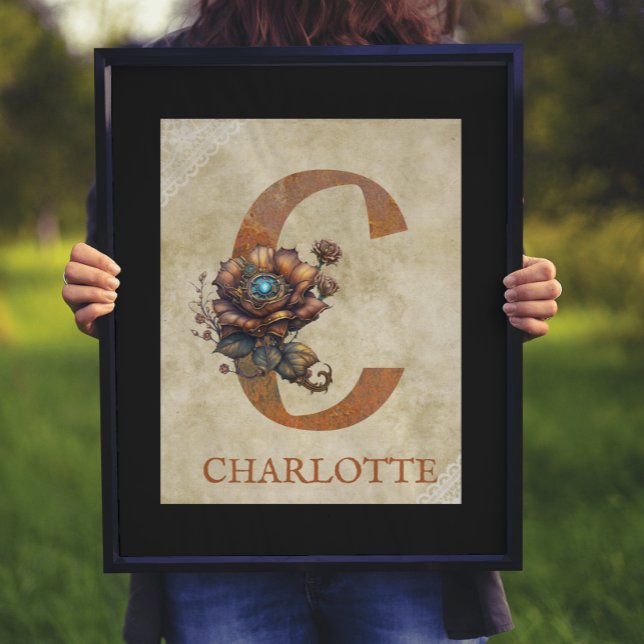 Póster Letra floral de Steampunk C (Subido por el creador)