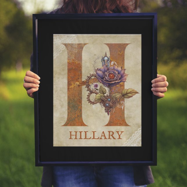 Póster Letra floral de Steampunk H (Subido por el creador)