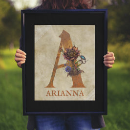 Póster Letra floral de vapor A