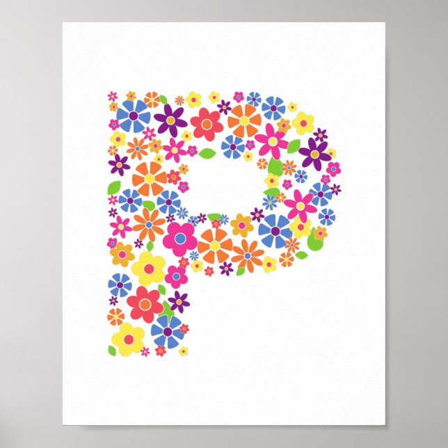 Póster Letra floral floral n (Frente)