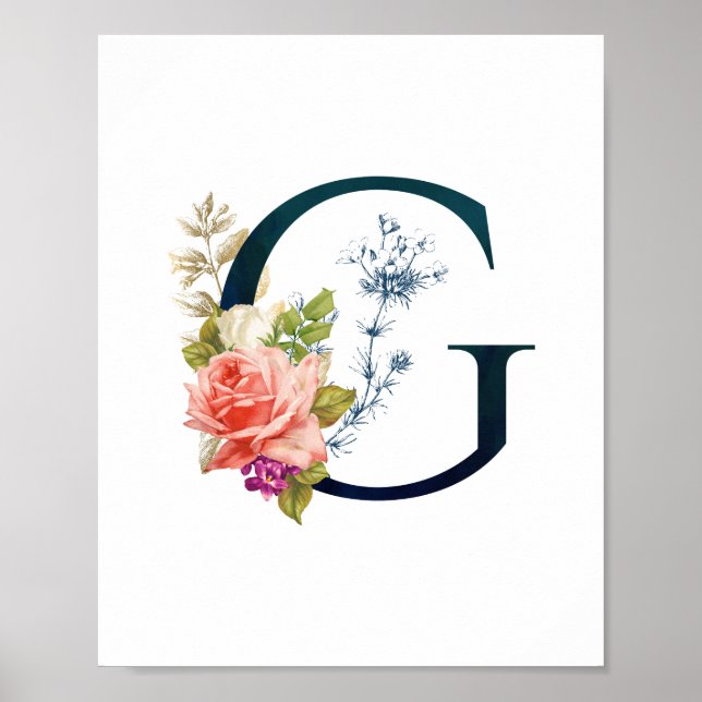 Póster Letra floral minúscula g (Frente)