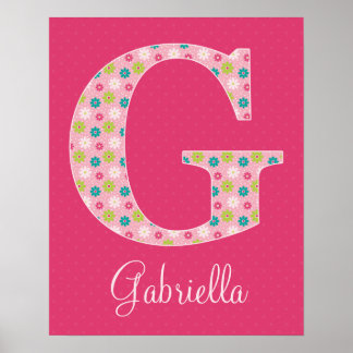 Póster Letra G Poster alfabético inicial para Chica