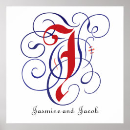 Póster Letra gótica de mayúsculas brillante J, PNG de 300