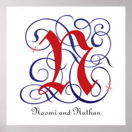 Póster Letra gótica de mayúsculas brillante N, Poster PNG